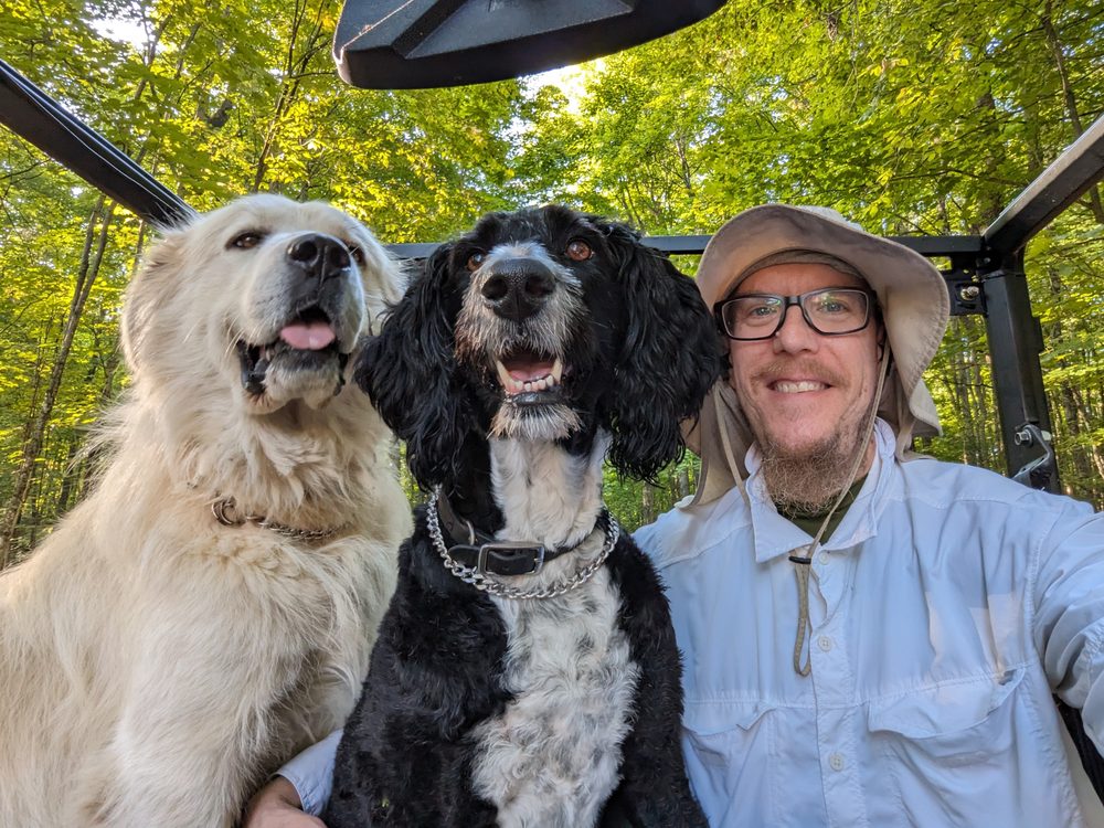Jesse Hirsh and his dogs